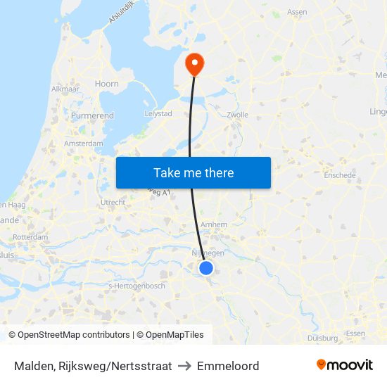 Malden, Rijksweg/Nertsstraat to Emmeloord map