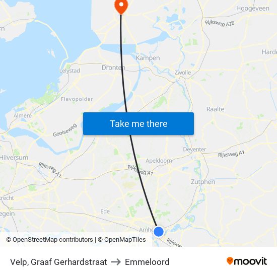 Velp, Graaf Gerhardstraat to Emmeloord map