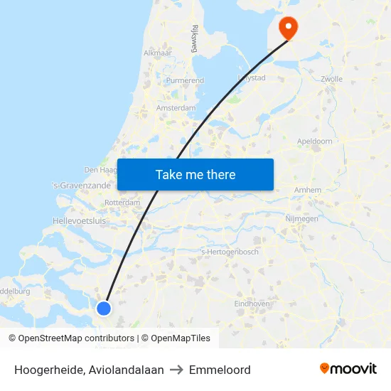 Hoogerheide, Aviolandalaan to Emmeloord map