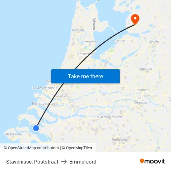 Stavenisse, Poststraat to Emmeloord map