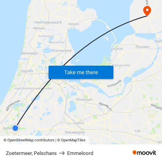 Zoetermeer, Pelschans to Emmeloord map