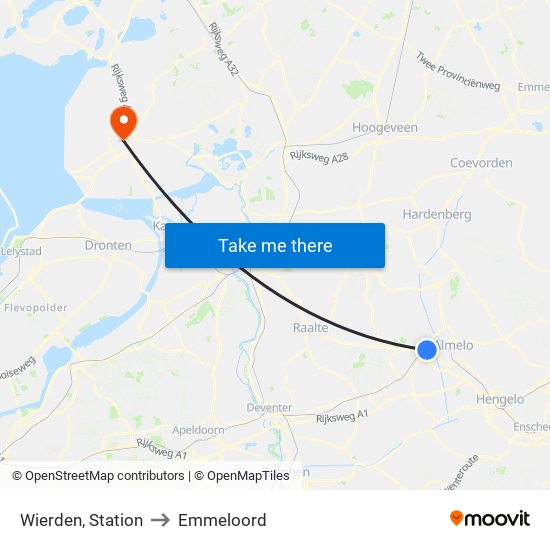 Wierden, Station to Emmeloord map