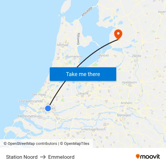Station Noord to Emmeloord map