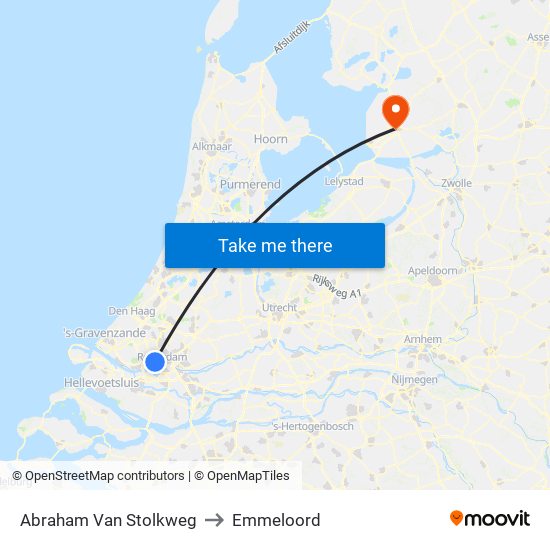 Abraham Van Stolkweg to Emmeloord map