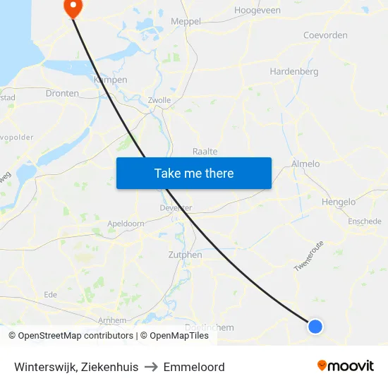 Winterswijk, Ziekenhuis to Emmeloord map