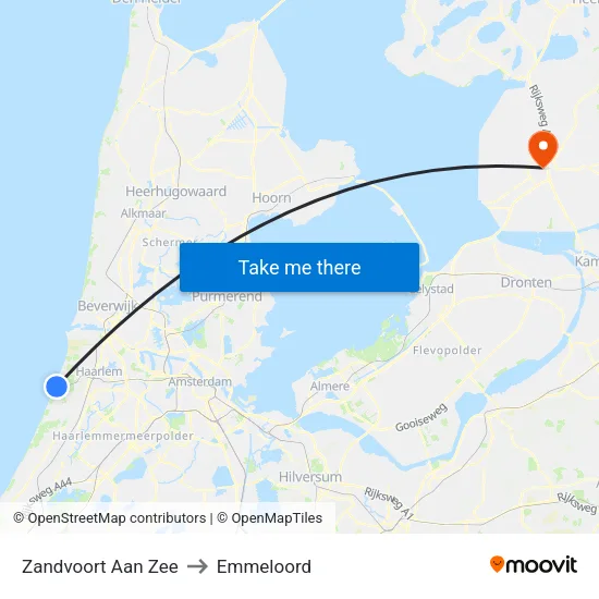 Zandvoort Aan Zee to Emmeloord map