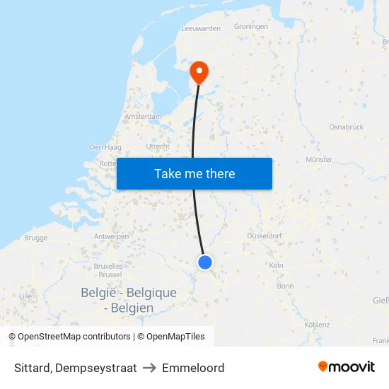 Sittard, Dempseystraat to Emmeloord map