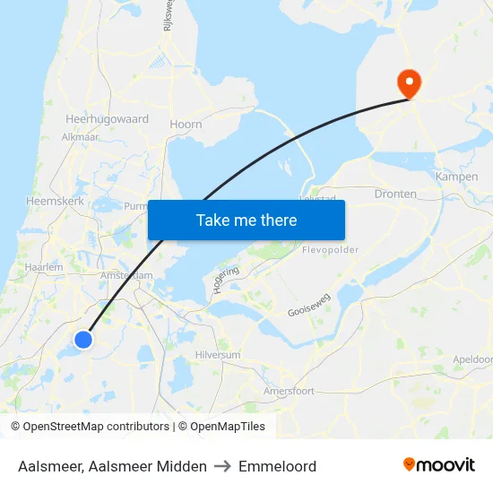 Aalsmeer, Aalsmeer Midden to Emmeloord map