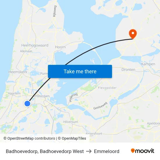 Badhoevedorp, Badhoevedorp West to Emmeloord map