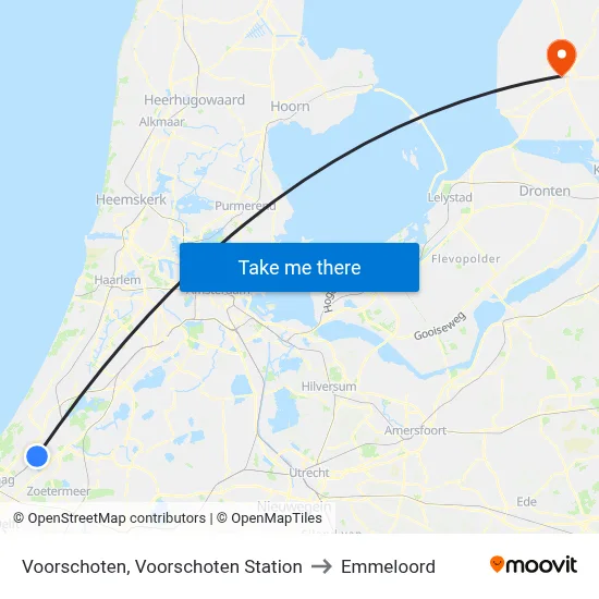 Voorschoten, Voorschoten Station to Emmeloord map