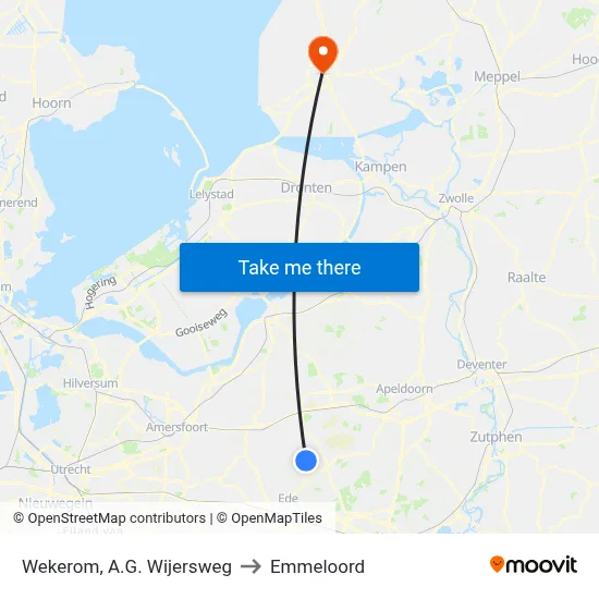 Wekerom, A.G. Wijersweg to Emmeloord map