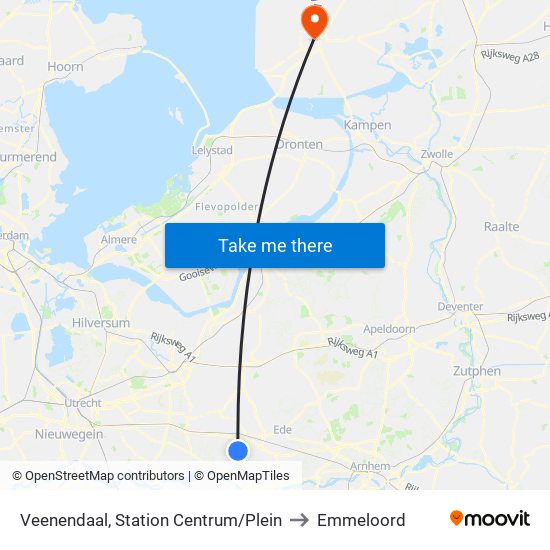 Veenendaal, Station Centrum/Plein to Emmeloord map