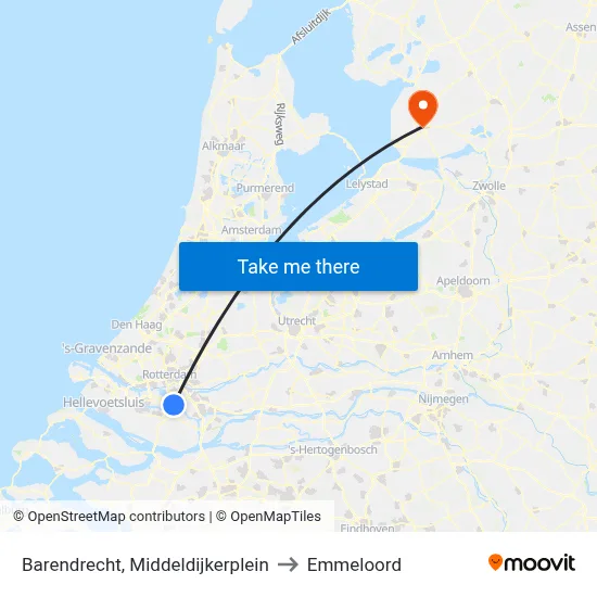 Barendrecht, Middeldijkerplein to Emmeloord map