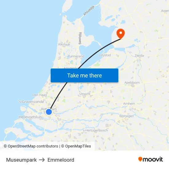 Museumpark to Emmeloord map