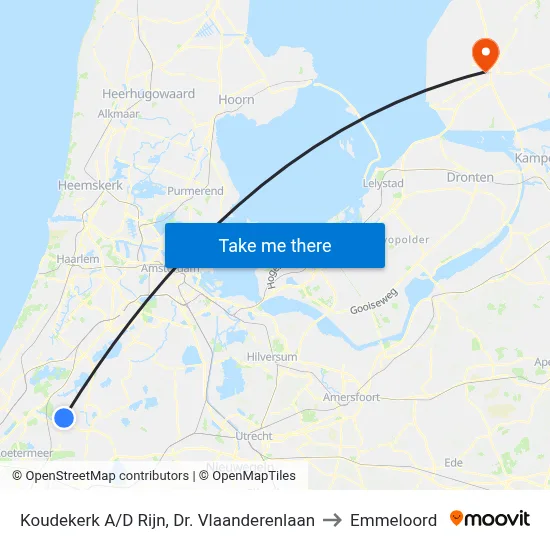 Koudekerk A/D Rijn, Dr. Vlaanderenlaan to Emmeloord map