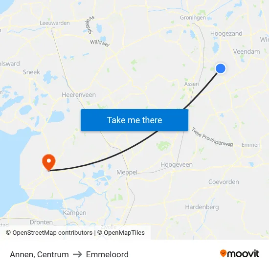 Annen, Centrum to Emmeloord map