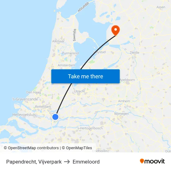 Papendrecht, Vijverpark to Emmeloord map