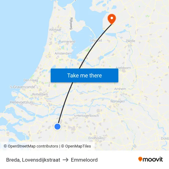 Breda, Lovensdijkstraat to Emmeloord map