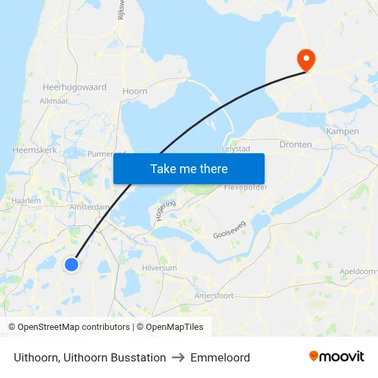 Uithoorn, Uithoorn Busstation to Emmeloord map