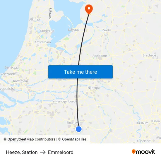 Heeze, Station to Emmeloord map