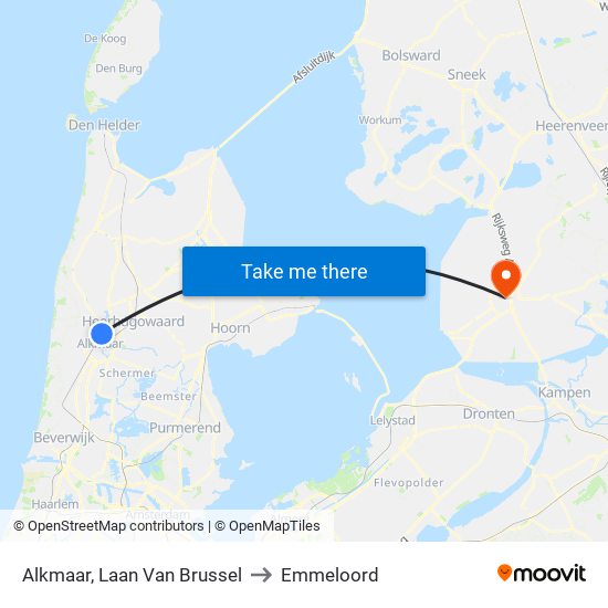 Alkmaar, Laan Van Brussel to Emmeloord map