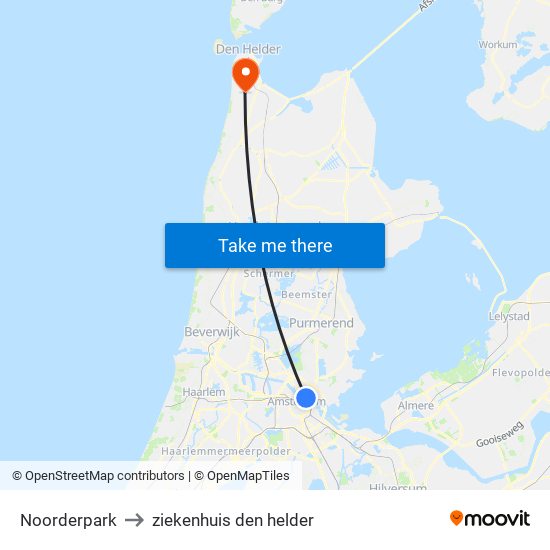Noorderpark to ziekenhuis den helder map