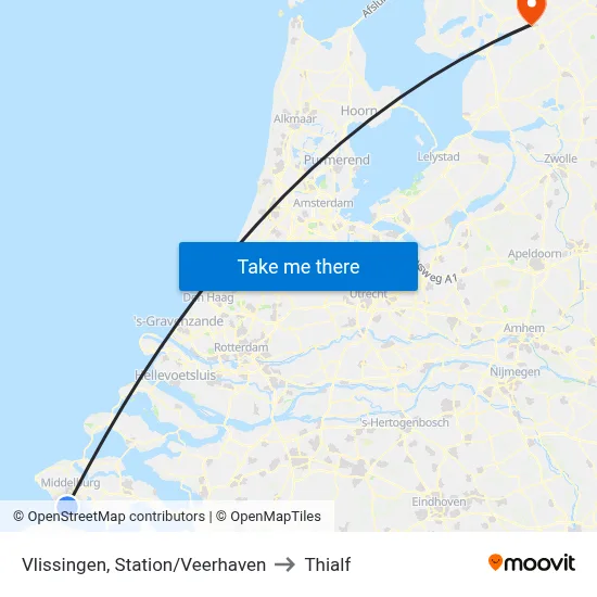 Vlissingen, Station/Veerhaven to Thialf map