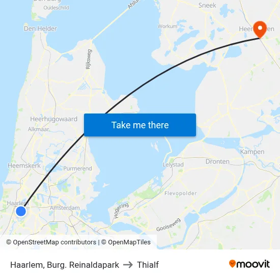 Haarlem, Burg. Reinaldapark to Thialf map