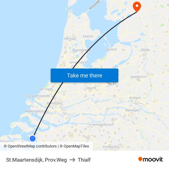St.Maartensdijk, Prov.Weg to Thialf map