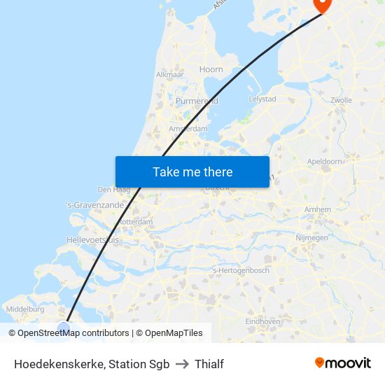 Hoedekenskerke, Station Sgb to Thialf map