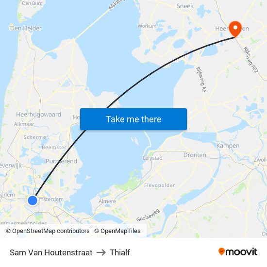 Sam Van Houtenstraat to Thialf map