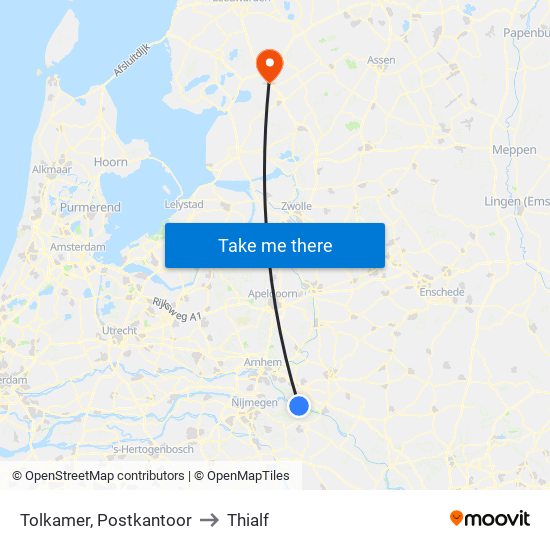 Tolkamer, Postkantoor to Thialf map