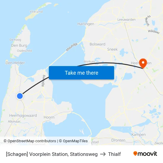 [Schagen] Voorplein Station, Stationsweg to Thialf map