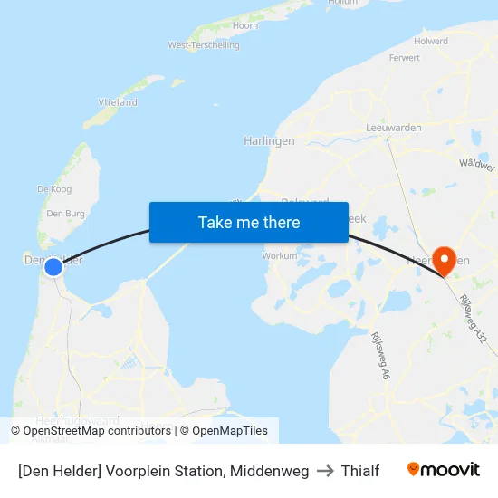 [Den Helder] Voorplein Station, Middenweg to Thialf map