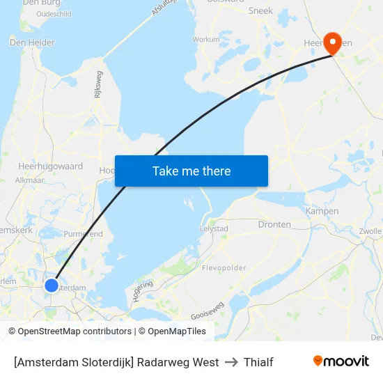 [Amsterdam Sloterdijk] Radarweg West to Thialf map