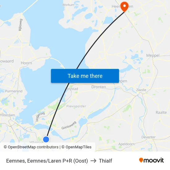 Eemnes, Eemnes/Laren P+R (Oost) to Thialf map