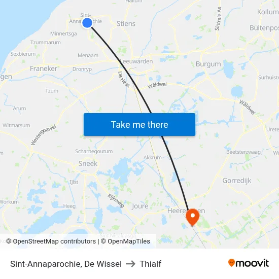 Sint-Annaparochie, De Wissel to Thialf map