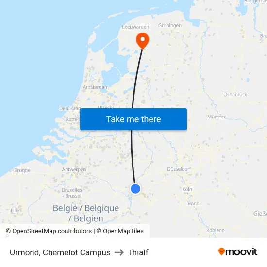 Urmond, Chemelot Campus to Thialf map