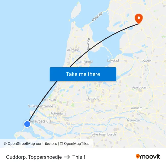 Ouddorp, Toppershoedje to Thialf map