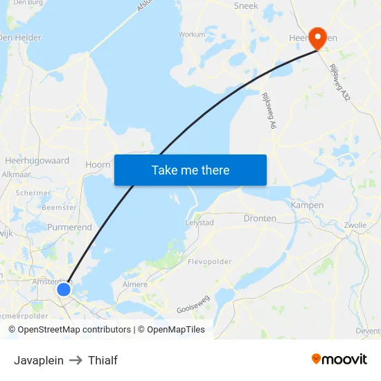 Javaplein to Thialf map