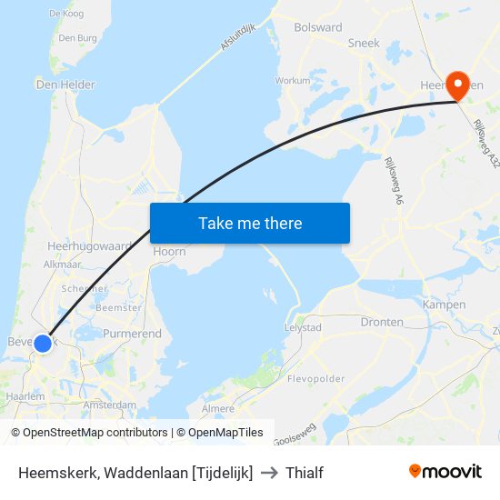 Heemskerk, Waddenlaan [Tijdelijk] to Thialf map