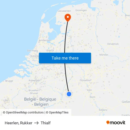 Heerlen, Rukker to Thialf map