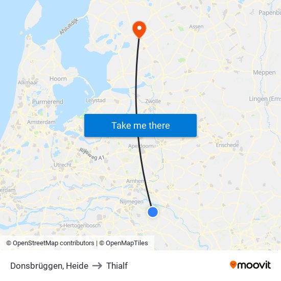 Donsbrüggen, Heide to Thialf map