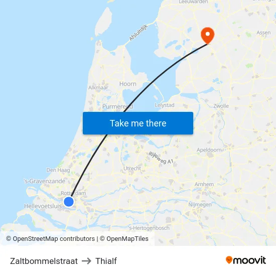 Zaltbommelstraat to Thialf map