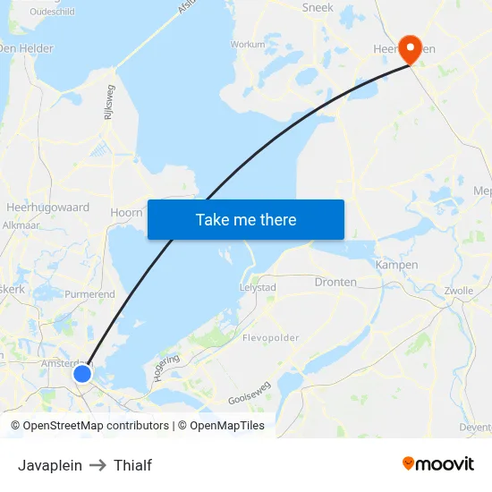 Javaplein to Thialf map