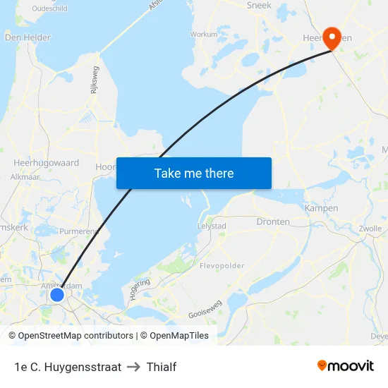 1e C. Huygensstraat to Thialf map
