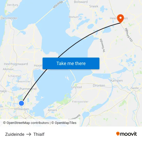 Zuideinde to Thialf map