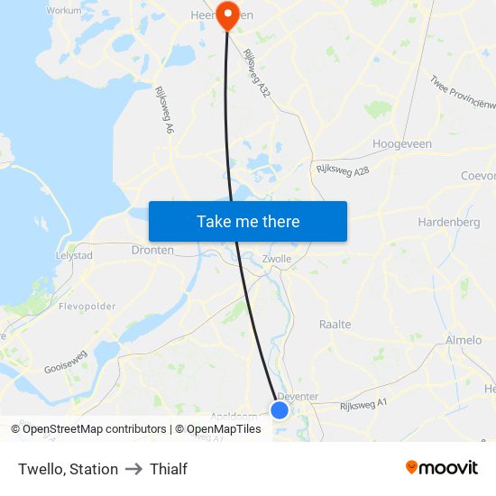 Twello, Station to Thialf map