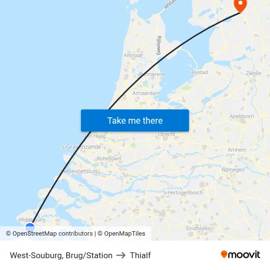 West-Souburg, Brug/Station to Thialf map