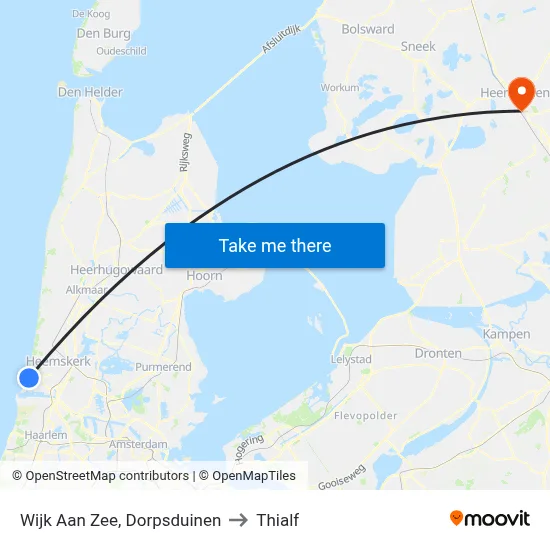 Wijk Aan Zee, Dorpsduinen to Thialf map